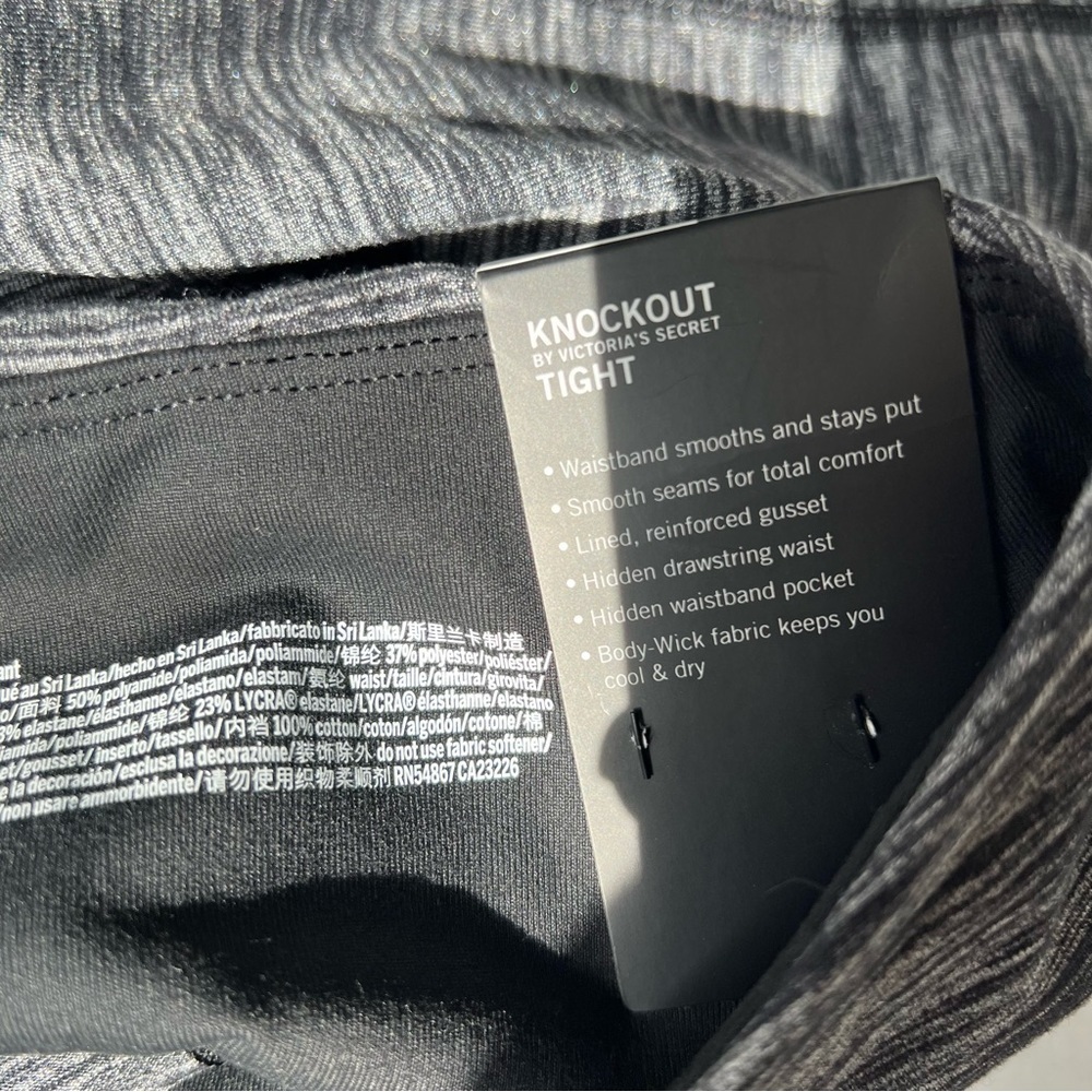 NWT Victoria Sport Knockout Tight athletic leggings black gray marl size xs - Picture 5 of 11